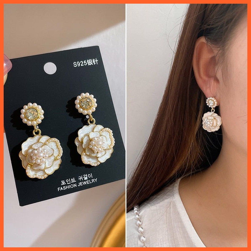 whatagift.com.au NEH1626 Pearl Long Dangle Chain Designer Luxury Earrings For Women
