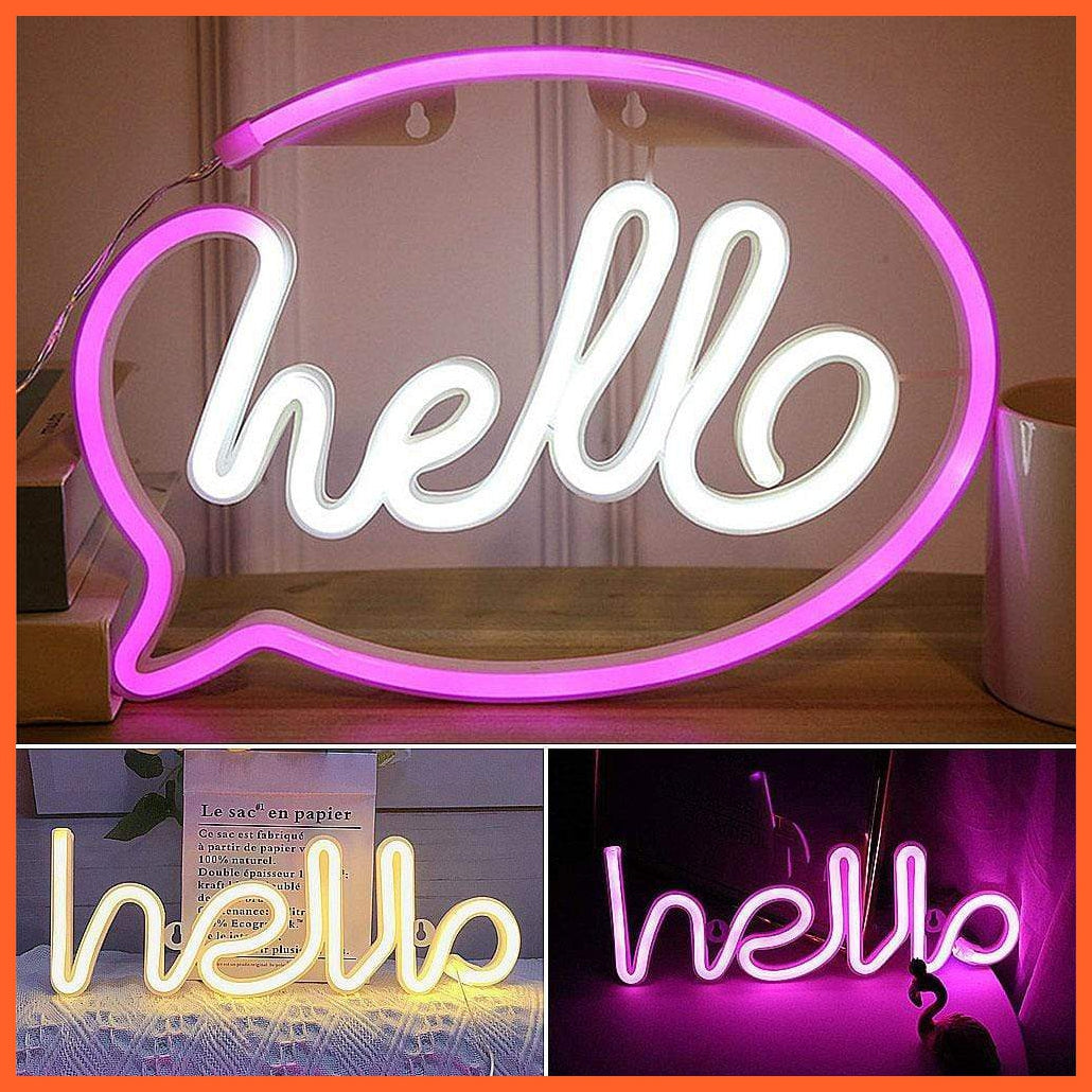 Hello Neon Light | Home Decor Hello Wall Light | whatagift.com.au.