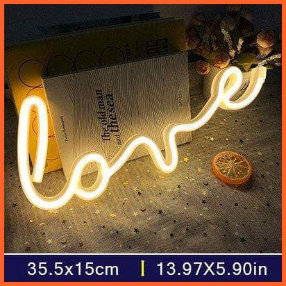 Led Neon Lights | Love Shape Night Light | whatagift.com.au.