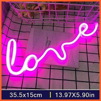 Led Neon Lights | Love Shape Night Light | whatagift.com.au.
