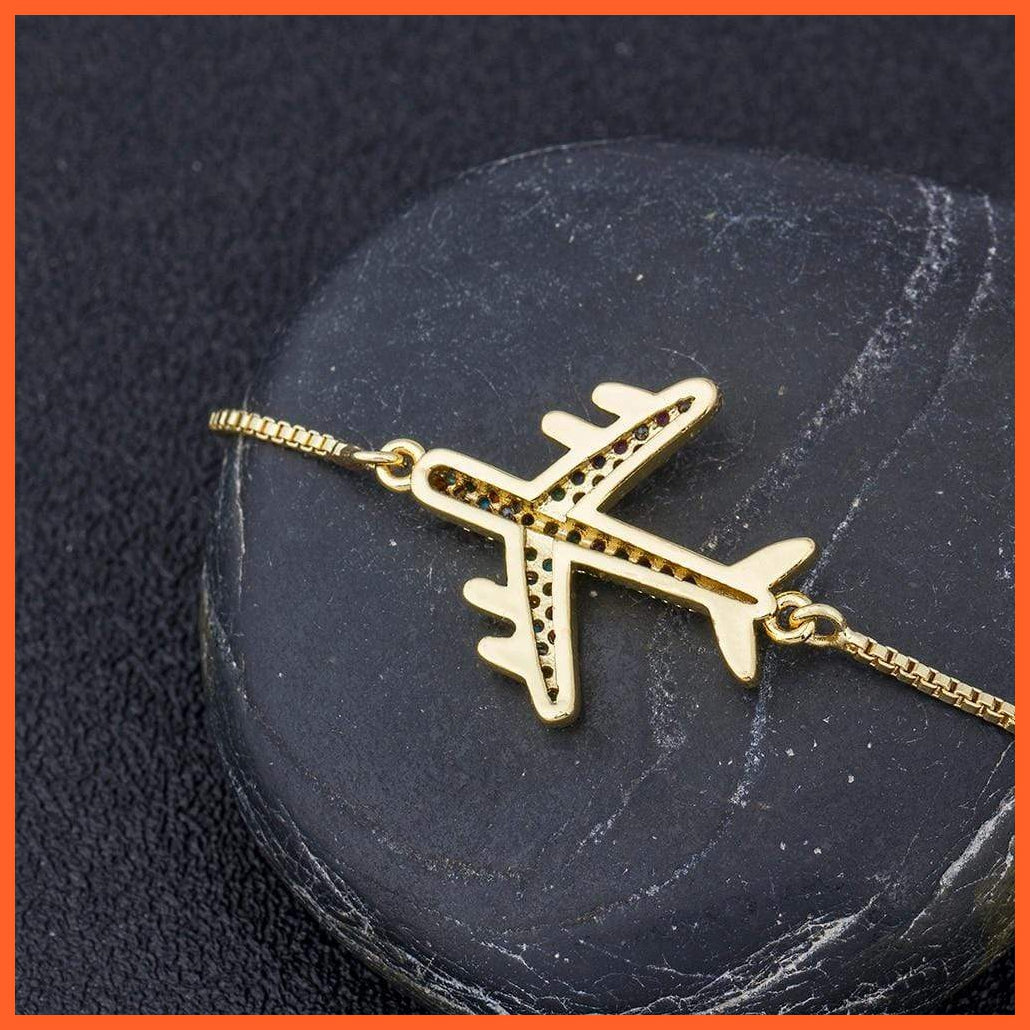 New Arrival Copper Aircraft Chain Bracelet | Copper Cz Aircraft Chain Bracelet For Women | whatagift.com.au.