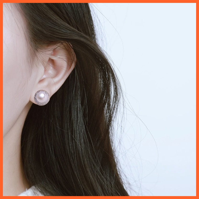 whatagift.com.au New Pearl Silver Vintage Style Freshwater Pearl Stud Earring For Women