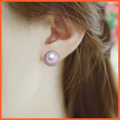 whatagift.com.au New Pearl Silver Vintage Style Freshwater Pearl Stud Earring For Women