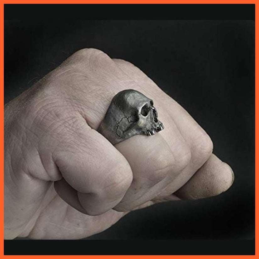 New Vintage Zinc Alloy Skull Silver Color Ring | whatagift.com.au.