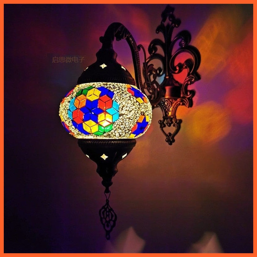 whatagift.com.au Newest Mediterranean style Art Deco Turkish Mosaic Wall Lamp | Handcrafted Mosaic Glass romantic wall light | Night Lamp for Home decor