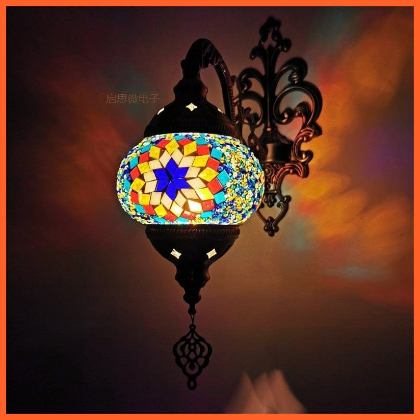 whatagift.com.au Newest Mediterranean style Art Deco Turkish Mosaic Wall Lamp | Handcrafted Mosaic Glass romantic wall light | Night Lamp for Home decor