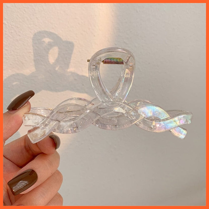 whatagift.com.au No.28 5593905 / China / One Size Pearl Hair Claw Clip Set  for Women | Gold Color Metal Hairpins | Geometric Hollow Pincer Barrette Crystal Clip
