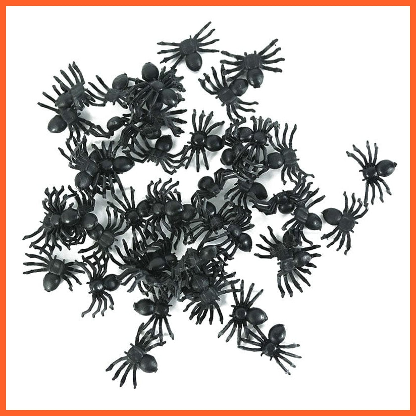 whatagift.com.au normal Spiders 50pcs Fake Luminous Spiders Glowing Props for Halloween Decoration | Mini Plastic Black Spiders