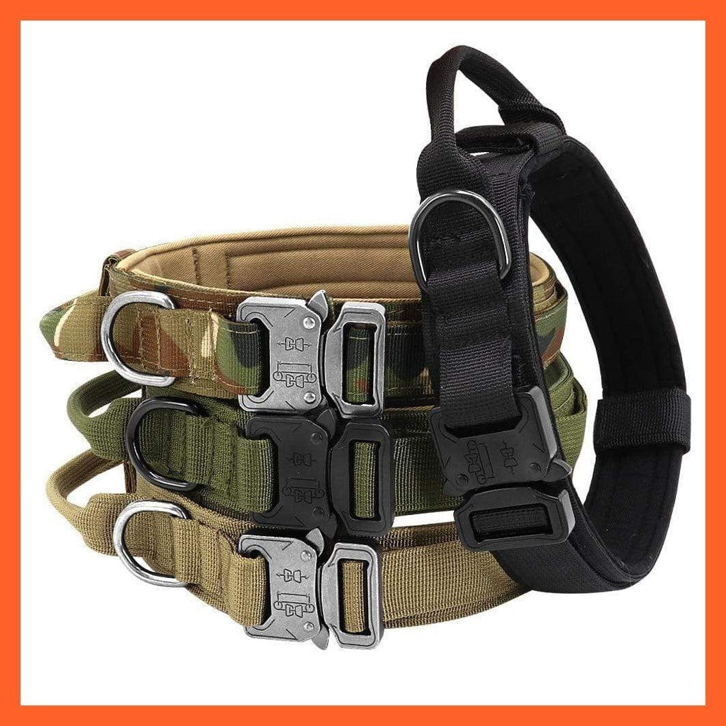 whatagift.com.au Nylon Military Durable Tactical Dog Collar | Tough Dog Collar With Training Control Adjustable Leash