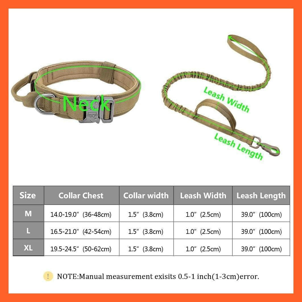 whatagift.com.au Nylon Military Durable Tactical Dog Collar | Tough Dog Collar With Training Control Adjustable Leash