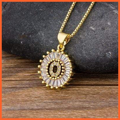 Girls Initial Letter Necklace | Nitial Letter Necklace 26 Letters Charm Gold Name Necklace Pendant Top Quality Copper Zircon Jewellery | whatagift.com.au.