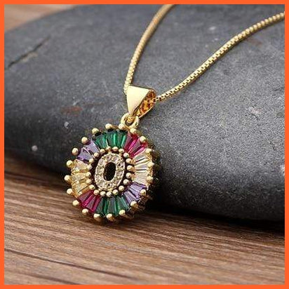 Multi Color Gold Plated Pendant & Necklace | whatagift.com.au.