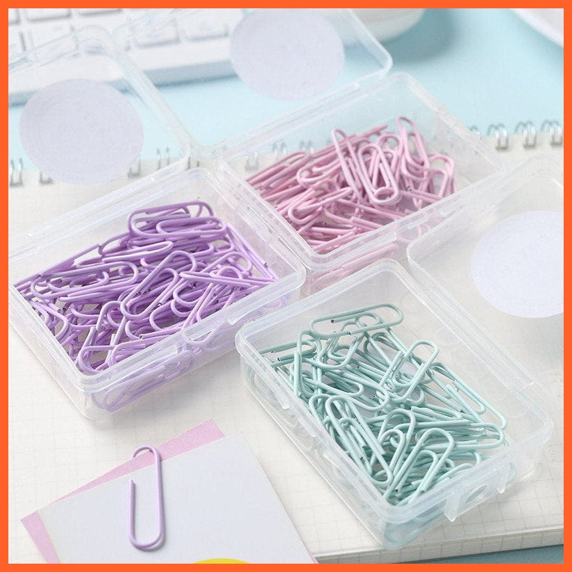 whatagift.com.au office accessories 1 Box Colored Paper Clip Metal Clips Memo Clip Stationery Office Accessories