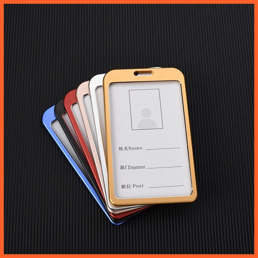 whatagift.com.au office accessories 1pcs colou random 1 / China ID Card Holder Aluminum Work Name Card Holders Business Work Card ID Badge Holder