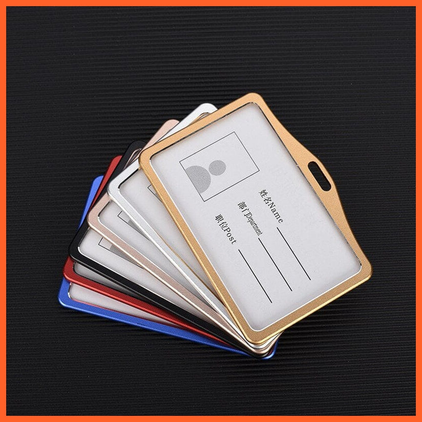 whatagift.com.au office accessories 1pcs colou random / China ID Card Holder Aluminum Work Name Card Holders Business Work Card ID Badge Holder