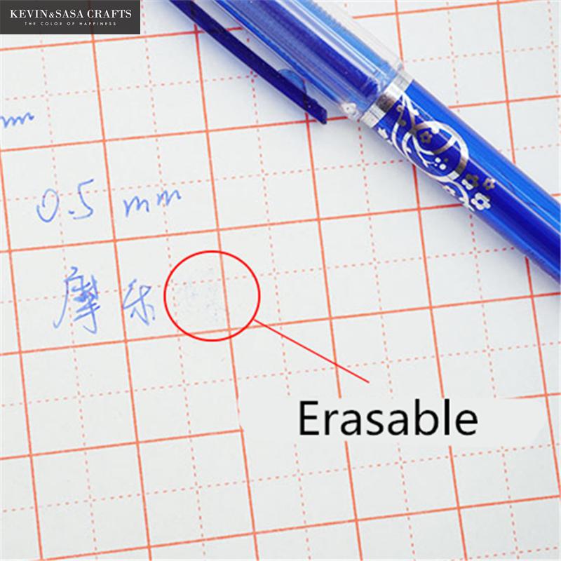 whatagift.com.au office accessories 2+50Pcs/Set 0.5Mm Blue Black Ink Erasable Refill Rod Writing Stationery Gel Ink Pen