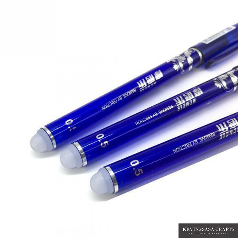 whatagift.com.au office accessories 2+50Pcs/Set 0.5Mm Blue Black Ink Erasable Refill Rod Writing Stationery Gel Ink Pen