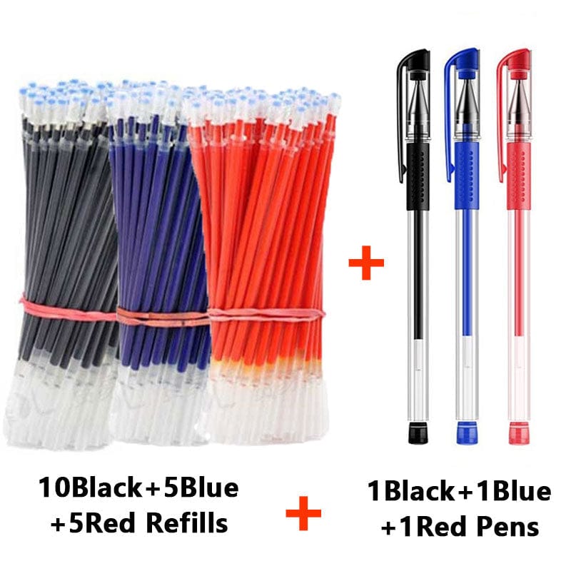 whatagift.com.au office accessories 30Pcs Gel Set Black Blue Red Ink 0.5Mm Ballpoint Pen School Office Stationery