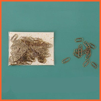 whatagift.com.au office accessories 50pcs/bag mini bronze Color Clip Bookmark Metal Office Accessories paper Clips