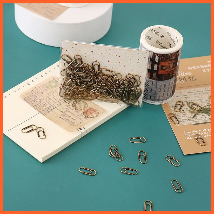 whatagift.com.au office accessories 50pcs/bag mini bronze Color Clip Bookmark Metal Office Accessories paper Clips