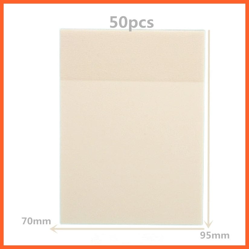 whatagift.com.au office accessories 50pcs Beige Transparent Sticky Notebook Waterproof Pet Tear Memo Pad For Office Stationery