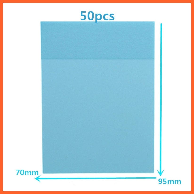 whatagift.com.au office accessories 50pcs light blue Transparent Sticky Notebook Waterproof Pet Tear Memo Pad For Office Stationery