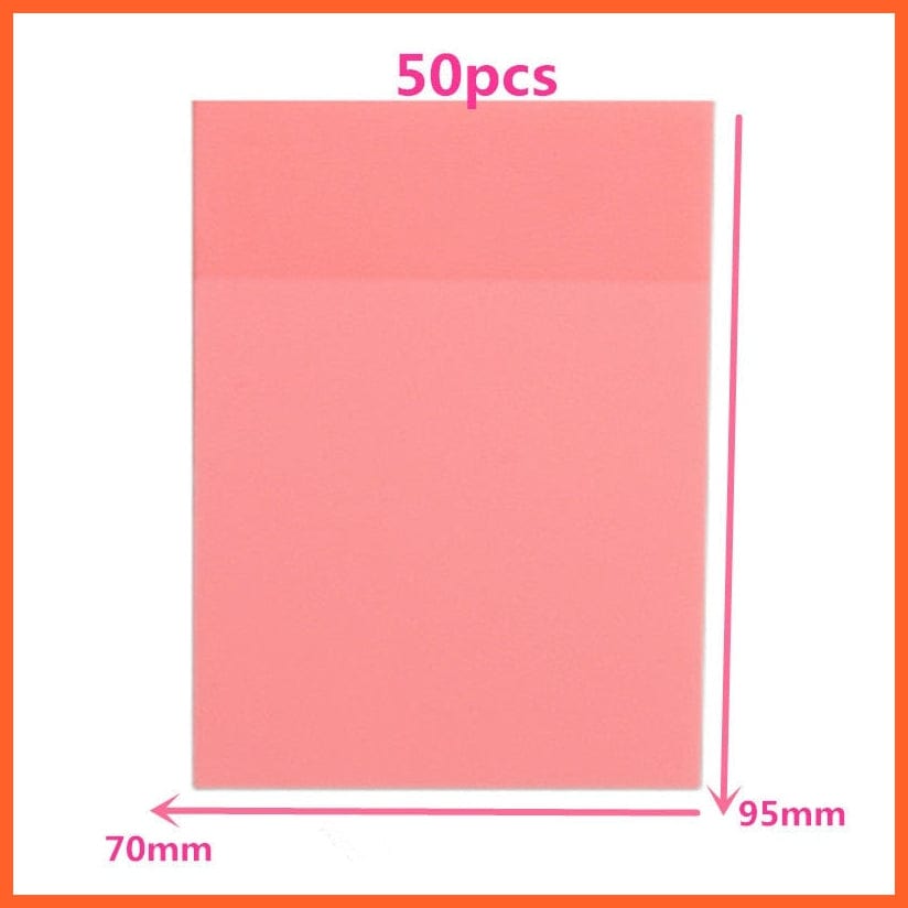 whatagift.com.au office accessories 50pcs Pink Transparent Sticky Notebook Waterproof Pet Tear Memo Pad For Office Stationery