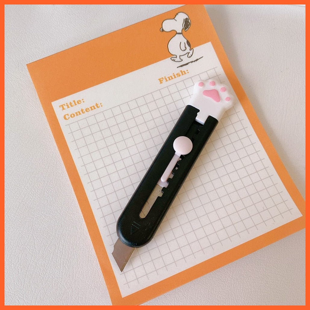 whatagift.com.au office accessories B 1 PCS Cute Girly Pink Cat Paw Alloy Mini Portable Utility Knife Cutter