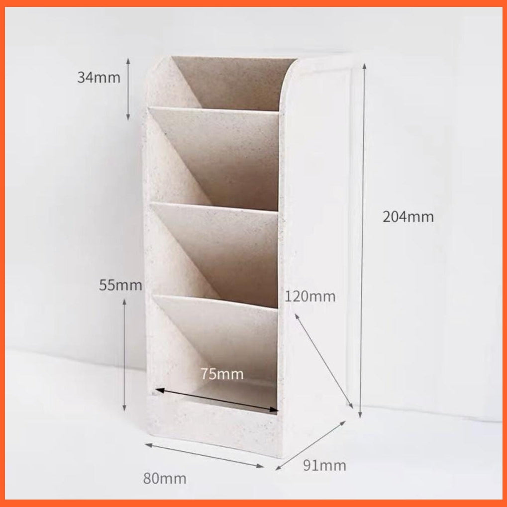 whatagift.com.au office accessories Bigger size beige Large Capacity Pen Holder Pencil Makeup Storage Box Organizer Stand Office Stationery
