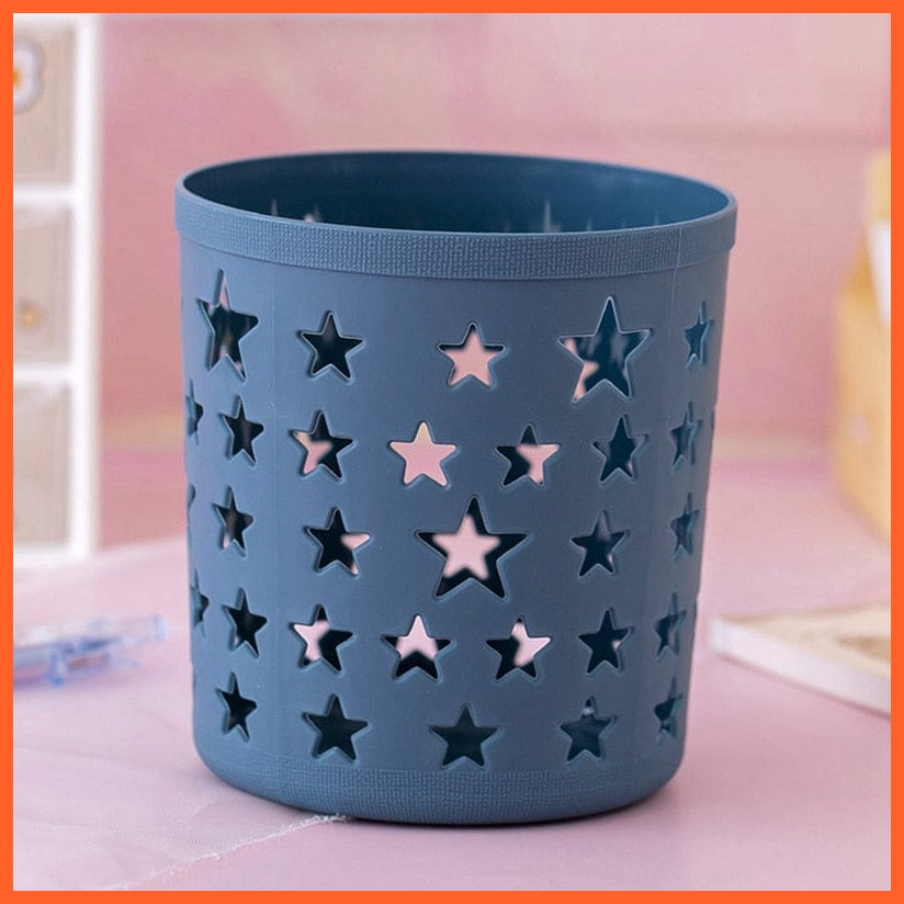 whatagift.com.au office accessories BL 1 Creative Hollow Stars Pen Pencil Pot Holder | Brush Storage Container Desk Organizer