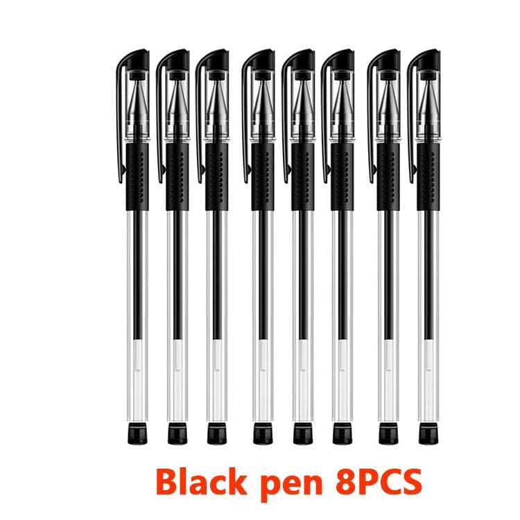 whatagift.com.au office accessories Black pen-8PCS 30Pcs Gel Set Black Blue Red Ink 0.5Mm Ballpoint Pen School Office Stationery