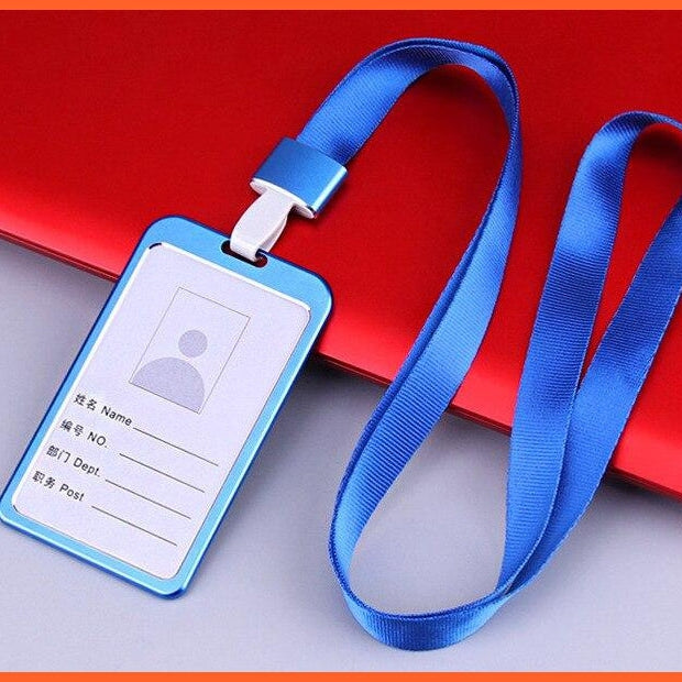 whatagift.com.au office accessories Blue / China ID Card Holder Aluminum Work Name Card Holders Business Work Card ID Badge Holder