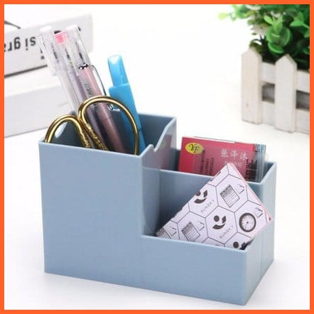 whatagift.com.au office accessories Blue Multi-function Desktop Pen Holder |  Storage Case Colorful Desk Organizer