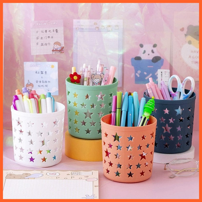 whatagift.com.au office accessories Creative Hollow Stars Pen Pencil Pot Holder | Brush Storage Container Desk Organizer