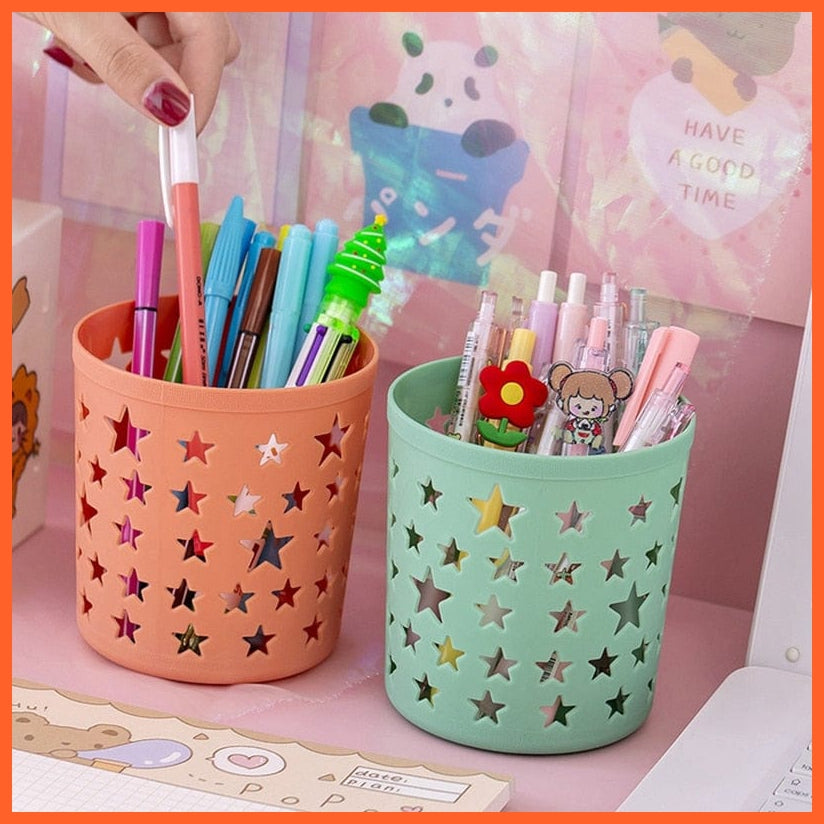 whatagift.com.au office accessories Creative Hollow Stars Pen Pencil Pot Holder | Brush Storage Container Desk Organizer