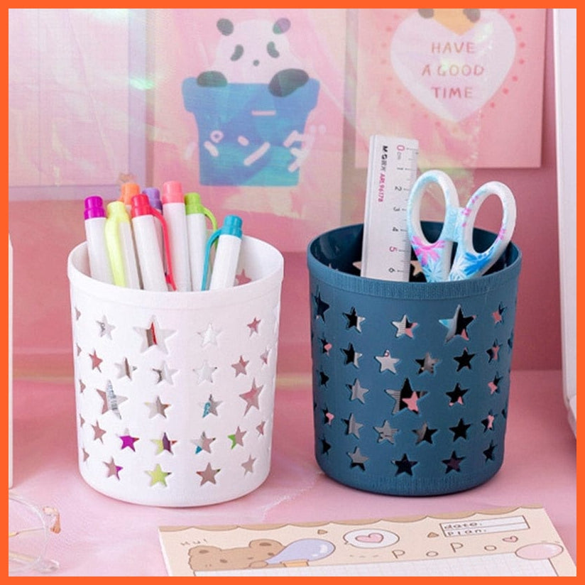 whatagift.com.au office accessories Creative Hollow Stars Pen Pencil Pot Holder | Brush Storage Container Desk Organizer