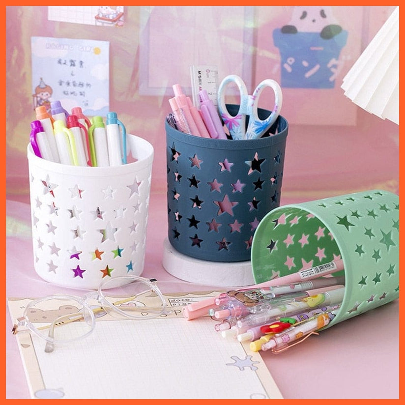 whatagift.com.au office accessories Creative Hollow Stars Pen Pencil Pot Holder | Brush Storage Container Desk Organizer