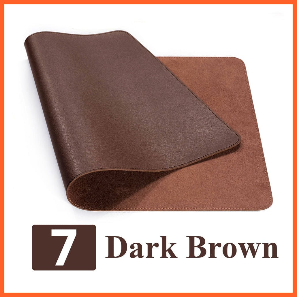 whatagift.com.au office accessories Dark Brown / 26 X 21 CM Double-side Large Desk Mat Gamer Waterproof PU Leather Computer Mousepad