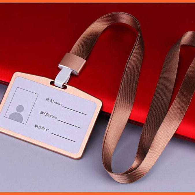 whatagift.com.au office accessories Gold 1 / China ID Card Holder Aluminum Work Name Card Holders Business Work Card ID Badge Holder