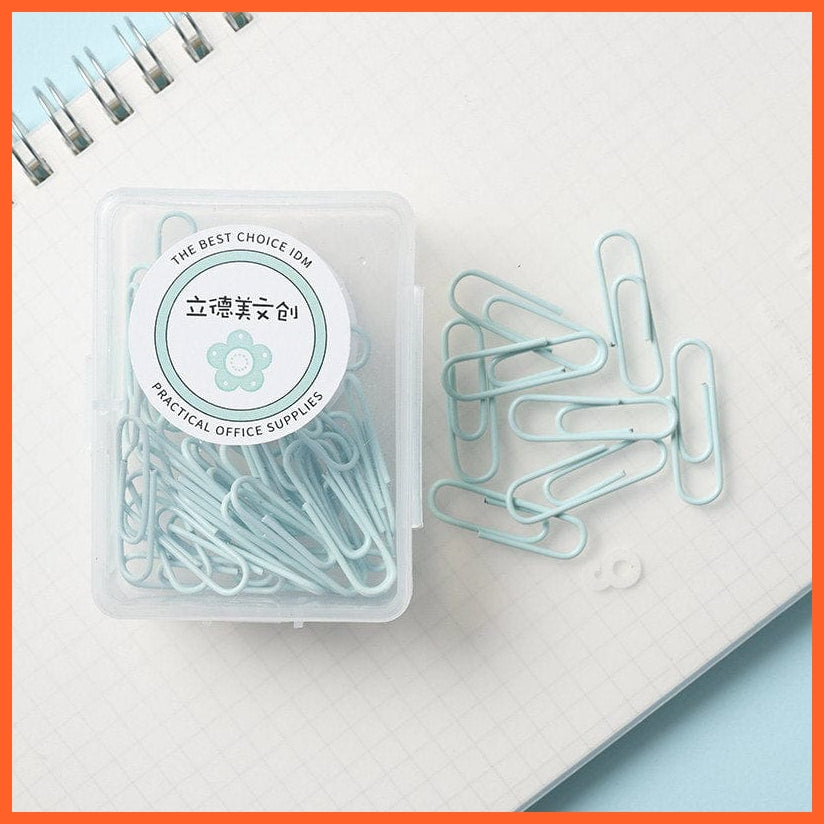 whatagift.com.au office accessories Green-28mm long 1 Box Colored Paper Clip Metal Clips Memo Clip Stationery Office Accessories