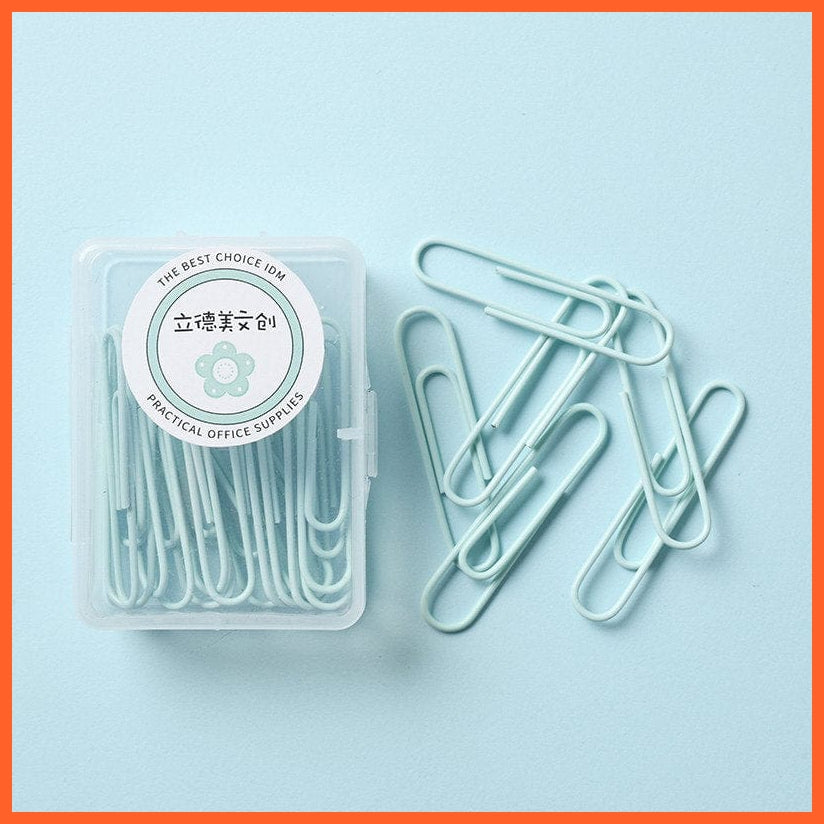 whatagift.com.au office accessories Green-50mm long 1 Box Colored Paper Clip Metal Clips Memo Clip Stationery Office Accessories