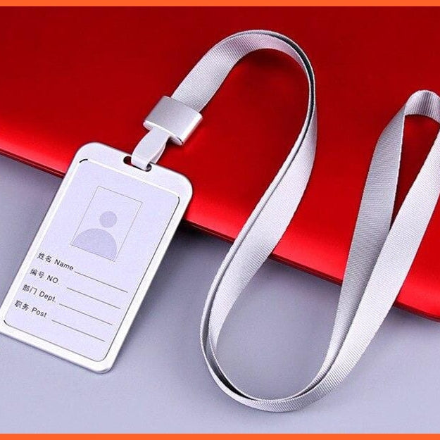 whatagift.com.au office accessories ID Card Holder Aluminum Work Name Card Holders Business Work Card ID Badge Holder