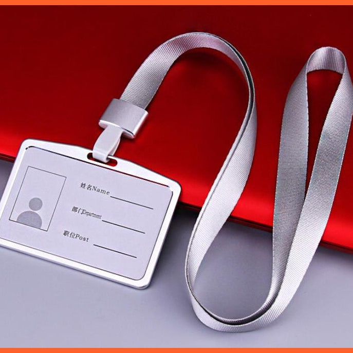 whatagift.com.au office accessories ID Card Holder Aluminum Work Name Card Holders Business Work Card ID Badge Holder