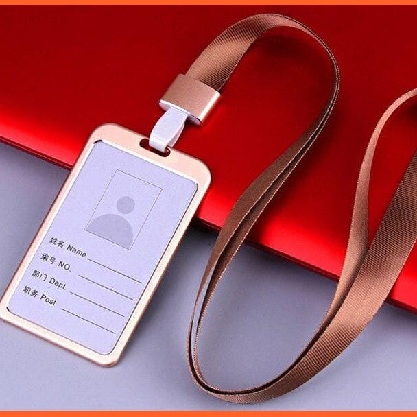 whatagift.com.au office accessories ID Card Holder Aluminum Work Name Card Holders Business Work Card ID Badge Holder