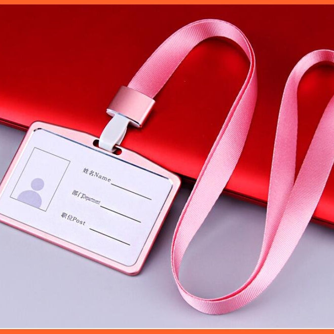 whatagift.com.au office accessories ID Card Holder Aluminum Work Name Card Holders Business Work Card ID Badge Holder