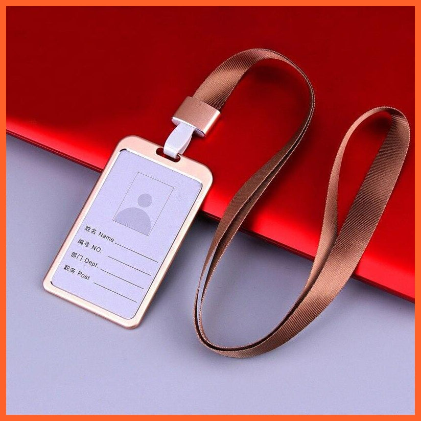 whatagift.com.au office accessories ID Card Holder Aluminum Work Name Card Holders Business Work Card ID Badge Holder