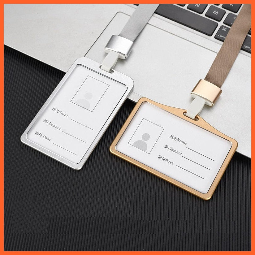 whatagift.com.au office accessories ID Card Holder Aluminum Work Name Card Holders Business Work Card ID Badge Holder