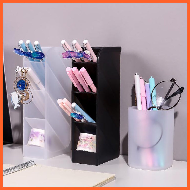 whatagift.com.au office accessories Large Capacity Pen Holder Pencil Makeup Storage Box Organizer Stand Office Stationery