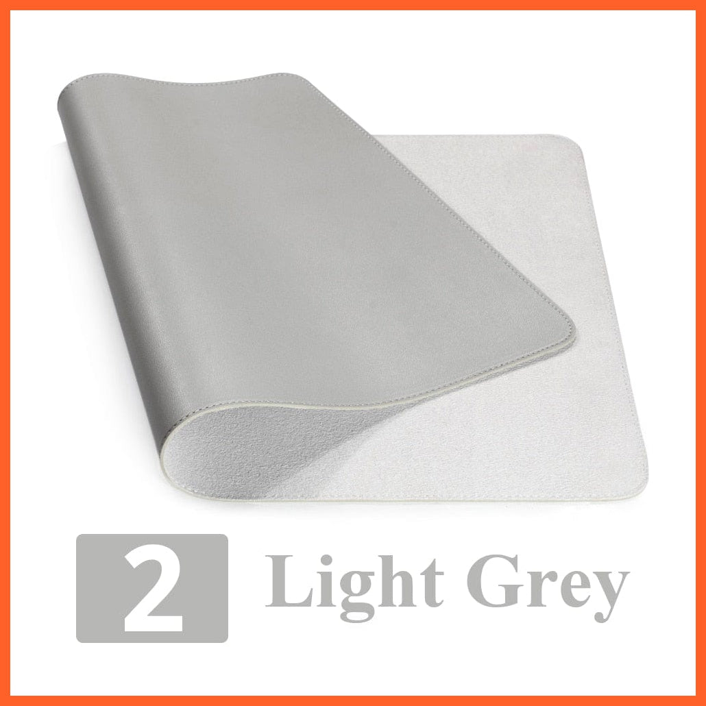 whatagift.com.au office accessories Light Grey / 26 X 21 CM Double-side Large Desk Mat Gamer Waterproof PU Leather Computer Mousepad