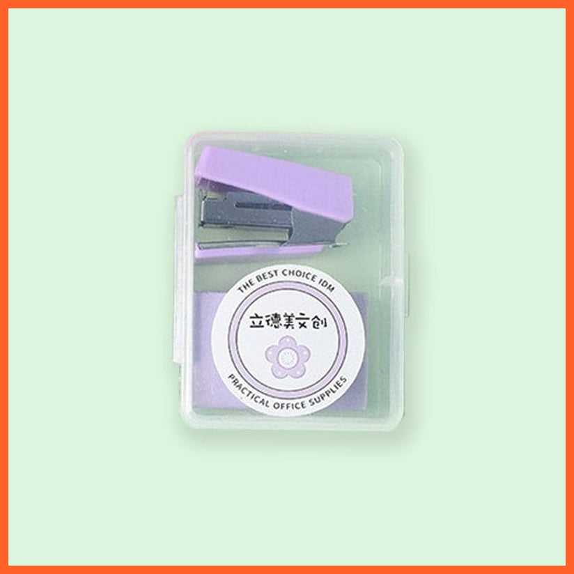 whatagift.com.au office accessories Mini stapler-Purple 1 Box Colored Paper Clip Metal Clips Memo Clip Stationery Office Accessories